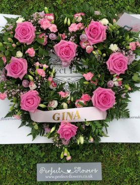 Funeral Loose Open Pink Rose Heart